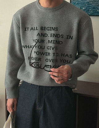 BEGINS Lettering Lambswool Knit (4 colors)