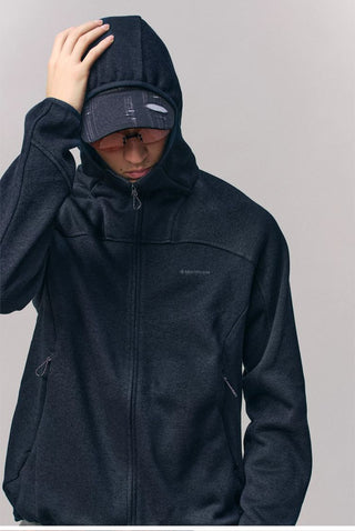 [Monterest] Fleece-Lined Hooded Zip-Up Cardigan