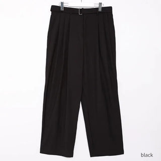 Belted wide slacks