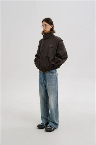 [MASONPRINCE] Detachable Faux Fur Collar Jacket