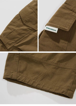 [Monterest] Grid Cotton Drawstring Paratrooper Pants