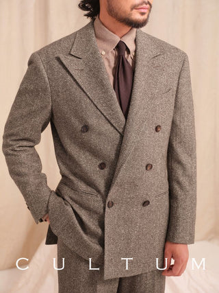 [CULTUM] Wool Blend Peak Lapel Suit Set