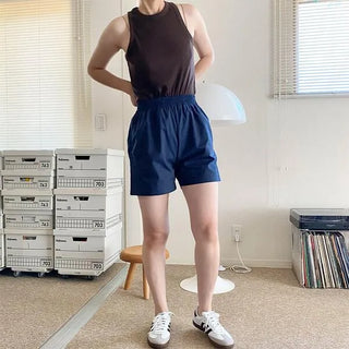 Banding cotton shorts