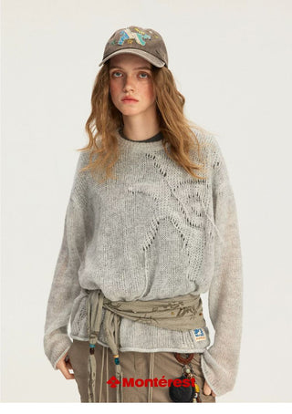 [Monterest] Mohair Blend Openwork Starfish Sweater