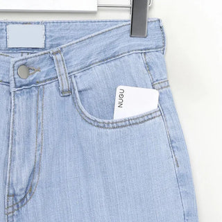 Wide straight denim pants