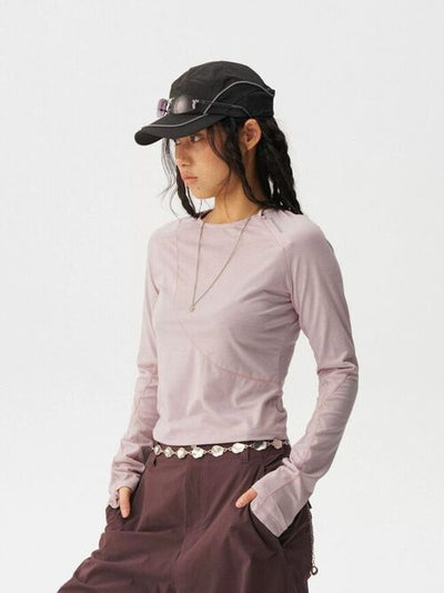 [Monterest] Slim Fit Panel Long Sleeve T-Shirt