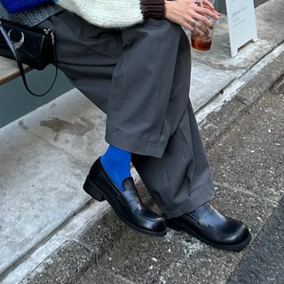 Wide square loafers