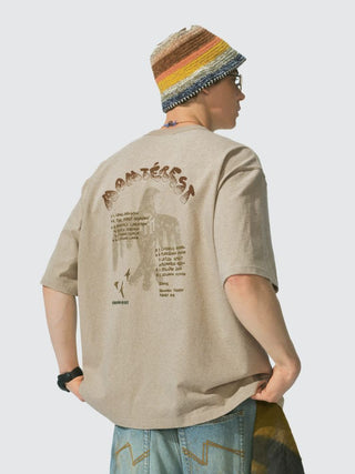 [Monterest] Outdoor Bird Print Oversized T-Shirt