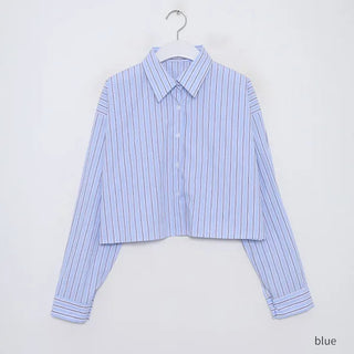Multi-stripe crop shirt