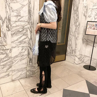 Slit Ribbon Leggings Pants