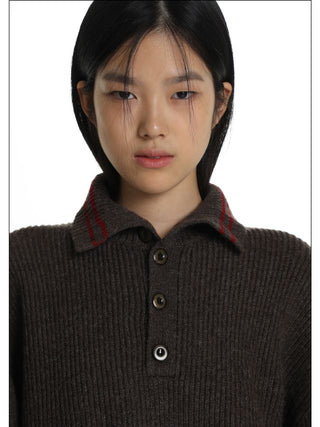MASONPRINCE Stand Collar Knit Sweater