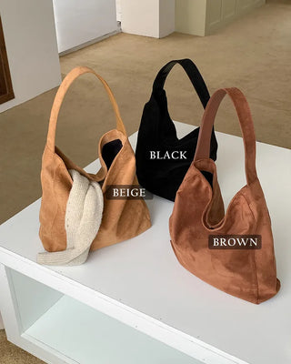 [A must-have for those who carry a lot of belongings] Suede Big Tote Bag/Shoulder Bag