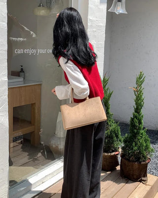 Suede Square Tote Bag