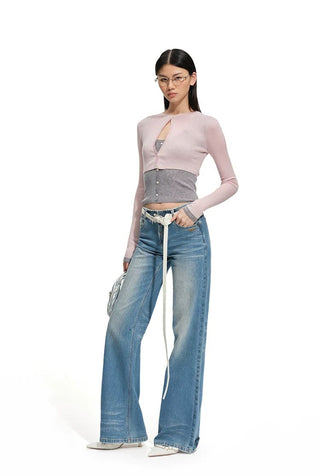 [NOTAWEAR] Natural Waist Straight Leg Jeans