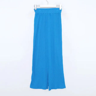 Ribbed slit skirt
