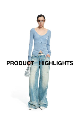 [NOTAWEAR] Layered Cami Knit Cardigan