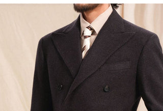 [CULTUM] Herringbone Double Breasted Peak Lapel Suit
