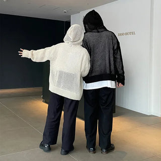 Unisex Mesh Hooded Zip-Up