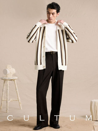 [CULTUM] Relaxed Fit Openwork Knit Cardigan
