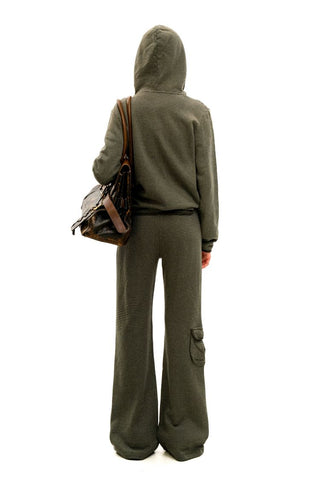 [Moromoro2] Hemp Stripe Fleece Hooded Set