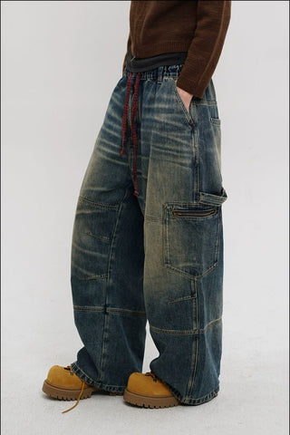 [MASONPRINCE] Vintage Wash Workwear Wide Leg Pants