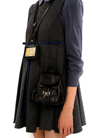 [Moromoro2] Layered Collegiate Pleated Vest  Dress