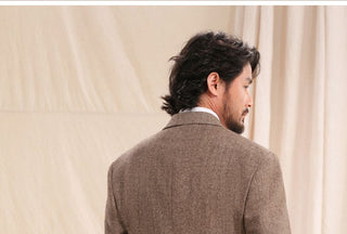 [CULTUM] Herringbone Double Breasted Peak Lapel Suit