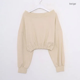 Off-shoulder cropped sweatshirt