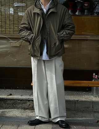 Detachable Hooded Fishtail Short Field Jacket (3 colors)