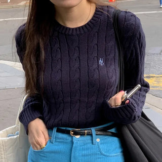 Cotton round cable knit
