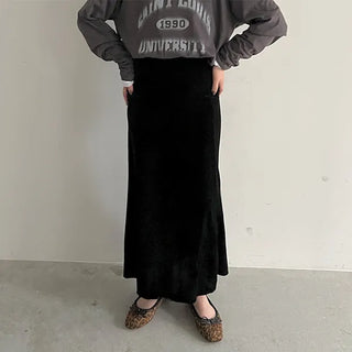 Velvet H-line skirt