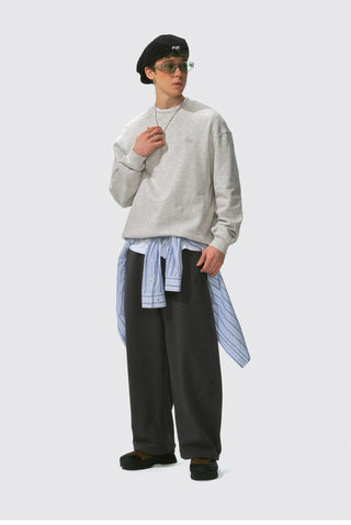 [Monterest] Relaxed Fit Logo Embroidered Sweatshirt