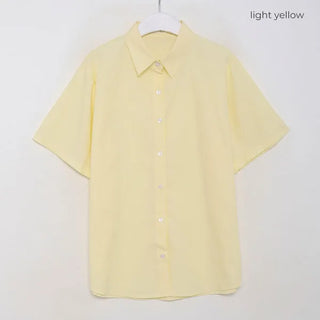 Cotton color short-sleeved shirt
