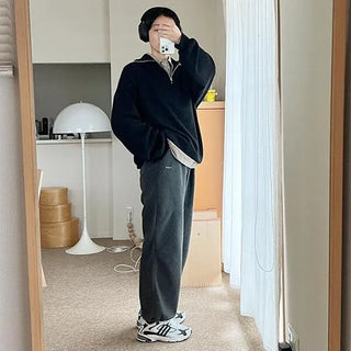 Oversized zip-up knit