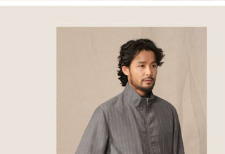 [CULTUM] Wool Blend Stand Collar Zip Jacket