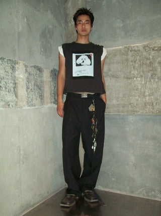 [MASONPRINCE] Graffiti Dog Print Washed Tee
