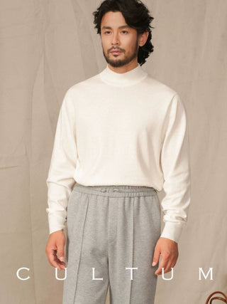 [CULTUM] Cashmere Blend Mock Neck Sweater