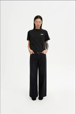 [MASONPRINCE] Black Waxed Coated Denim Jeans