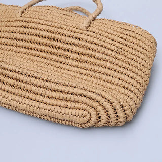 rectangle straw tote bag
