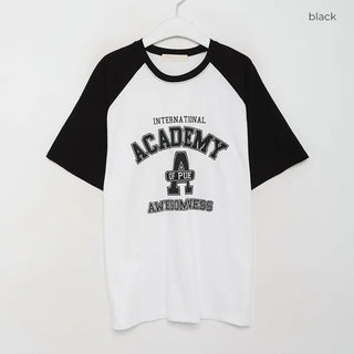 (Unisex) Raglan Sleeve Printed T-Shirt