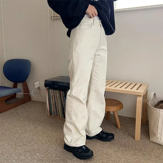 Long cream denim