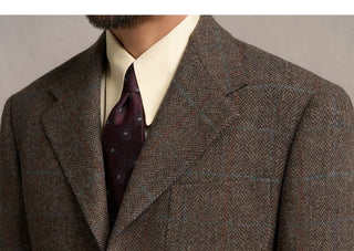 [CULTUM] 1930s Wool Herringbone Check Blazer