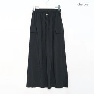 Side-shirred nylon skirt