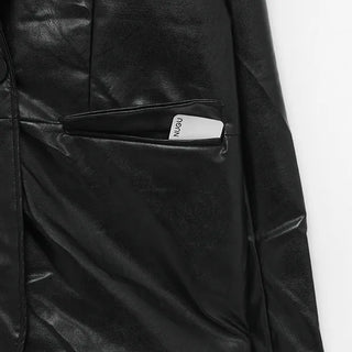 Box-fit leather jacket