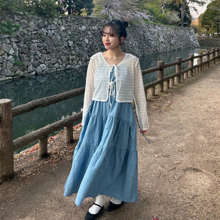 String denim camisole dress