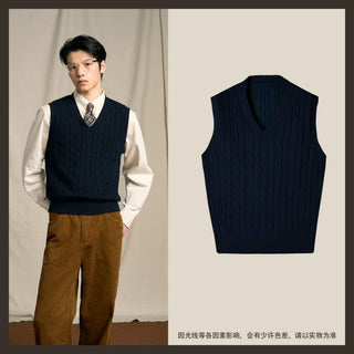 [CULTUM] Pima Cotton Cable Knit Sweater Vest