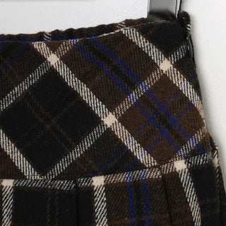 Checked pleated mini skirt