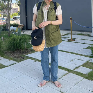 Straight denim pants
