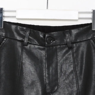 Faux leather shorts