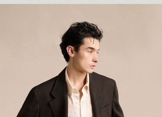 [CULTUM] Wool Blend Double Breasted Relaxed Blazer